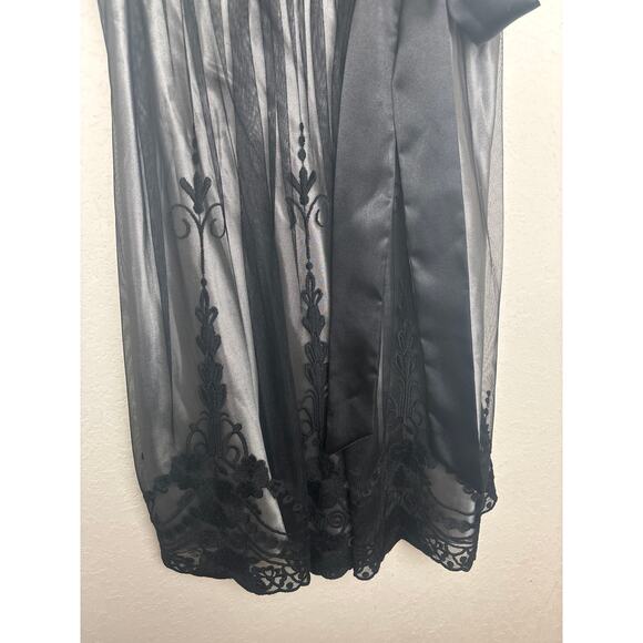 SL Fashions Black & Silver Babydoll Sheer Lace Cocktail Dress | Size 14 - Picture 3 of 13